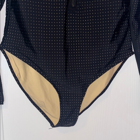 Fabletics Black and Tan One Piece Swimsuit with Zip Front - Picture 11 of 11